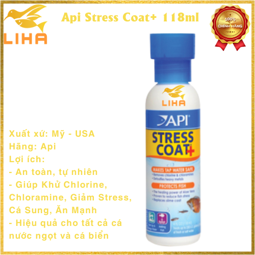 Api Stress Coat+ - Khử Chlorine Chloramine Giúp Cá Giảm Stress Giúp Cá Sung Ăn Mạnh
