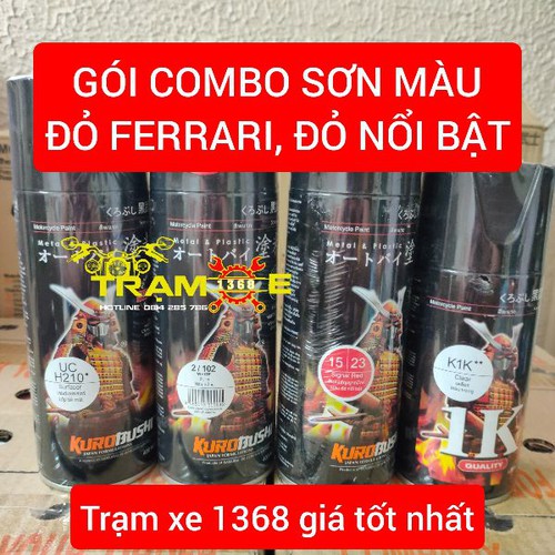 SƠN SAMURAI GÓI COMBO SƠN MÀU ĐỎ SIÊU XE FERRARI ĐỎ NỔI BẬT GỒM 4 CHAI - Trạm Xe 1368