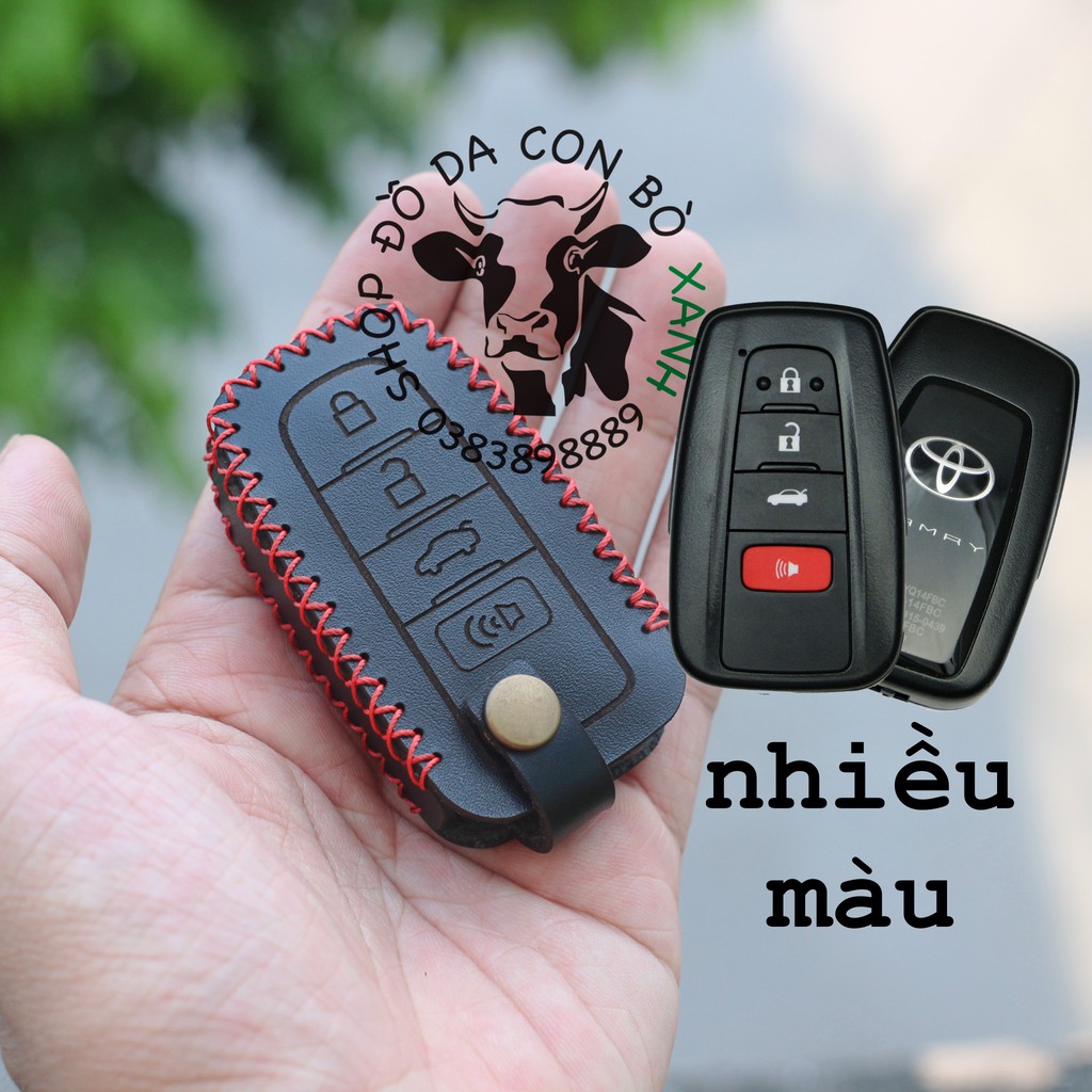 Bao da chìa khoá Toyota Camry 2019 handmade da thật 010