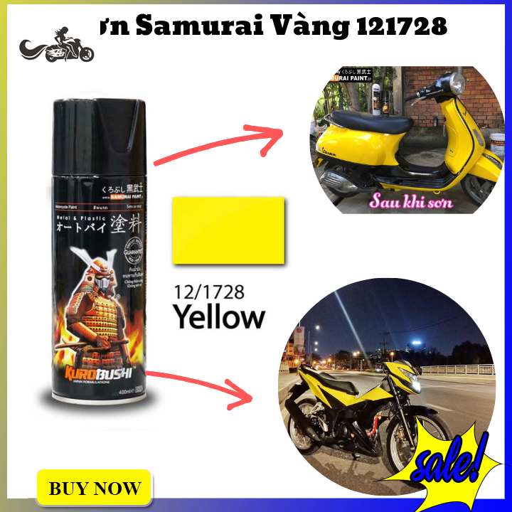 Sơn Xịt Samurai màu vàng mã 121728 (chai 400ML)