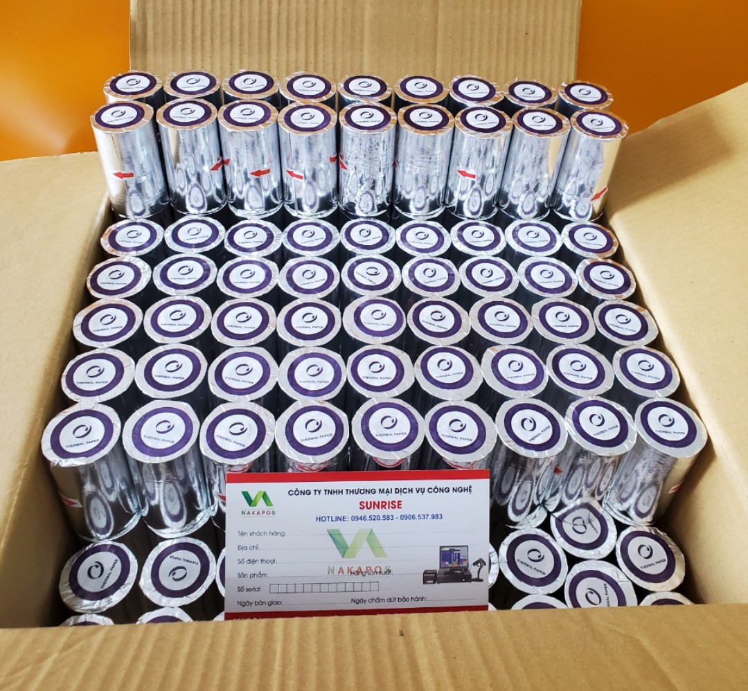 Thùng 50 cuộn giấy in bill k80x45