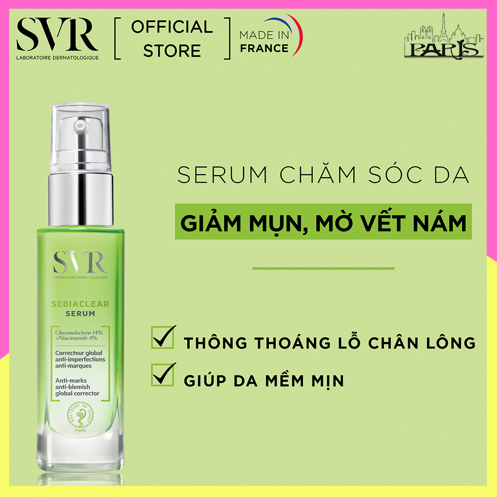 Tinh Chất Làm Giảm Mụn, Mờ Nám, Làm Mềm Mịn Da SVR Sebiaclear Serum 30ml