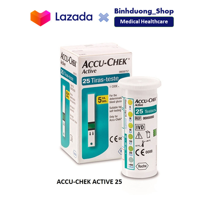 Que thử đường huyết Accu-Check Active lọ 25 que
