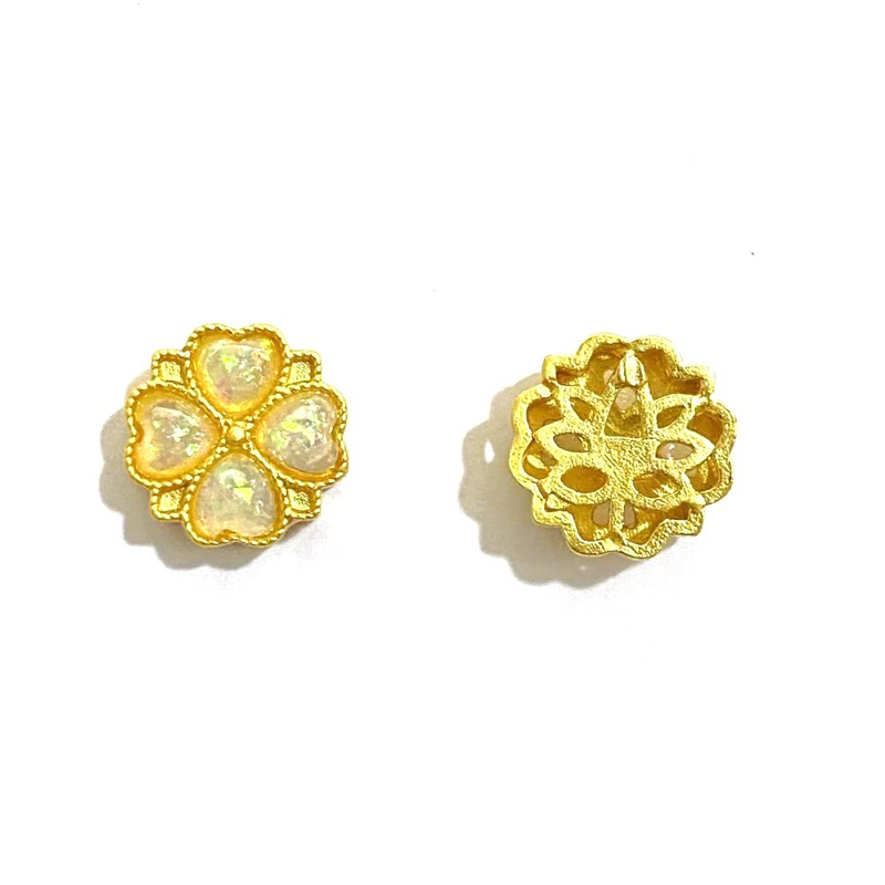 Charm cỏ 4 lá đính đá trắng - KL204