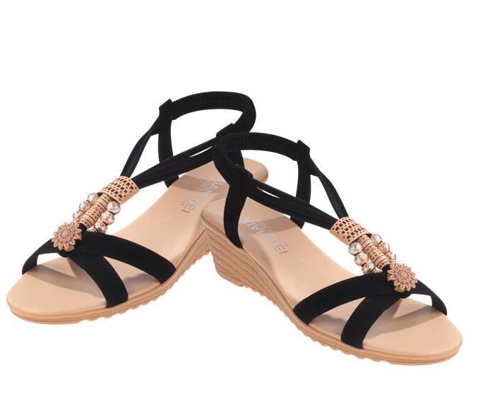 [HCM]Dép sandal đính hạt hoa văn
