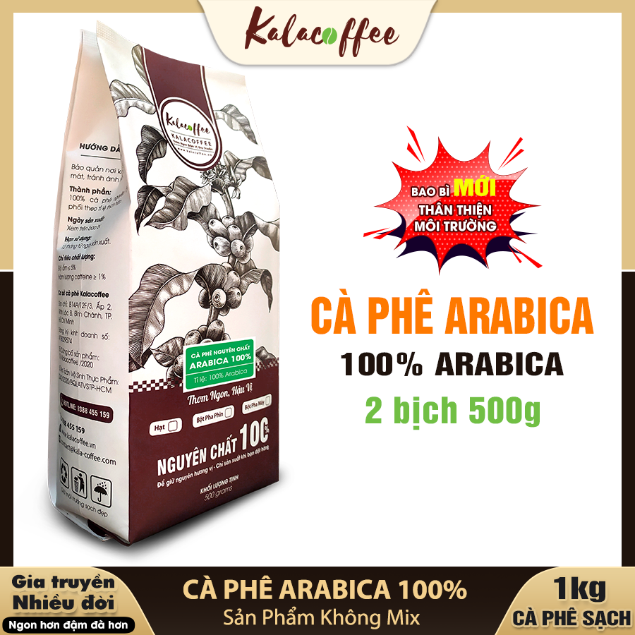 Combo 1kg CAFE Arabica 100% cà phê nguyên chất Xuất xứ Cầu Đất vị chua