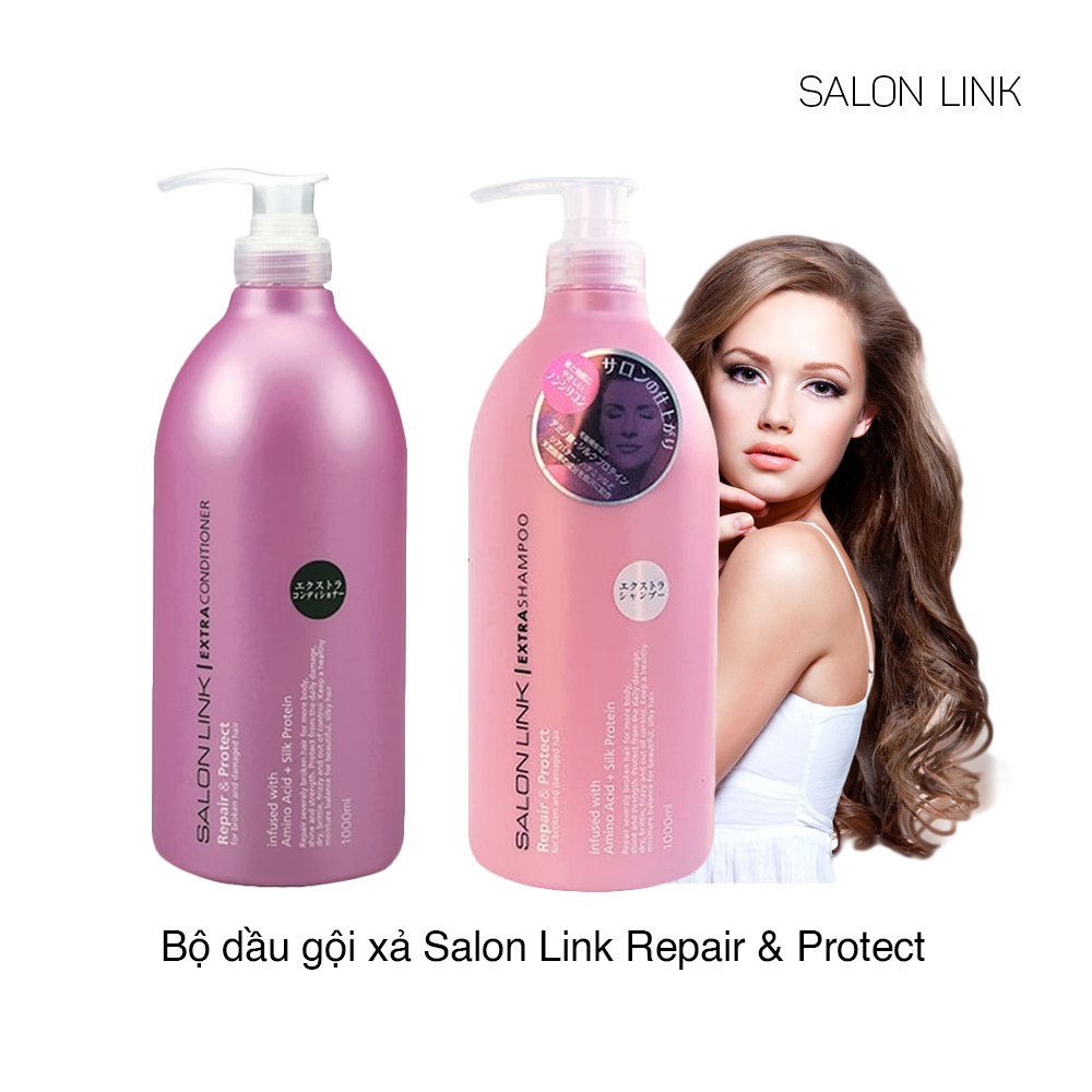 Set Gội Xả Suôn Mượt Tóc Salonlink Nhật Bản 1000ml