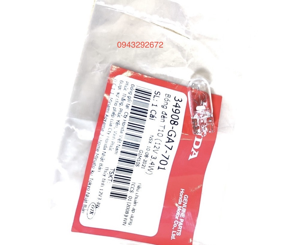 Bóng đèn honda nhiều dòng xe t10