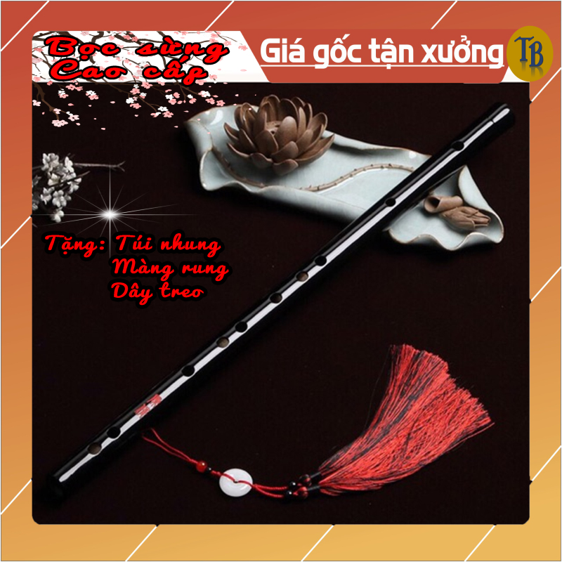 Sáo dizi Trần Tình bản cao cấp bọc sừng 2 đầu