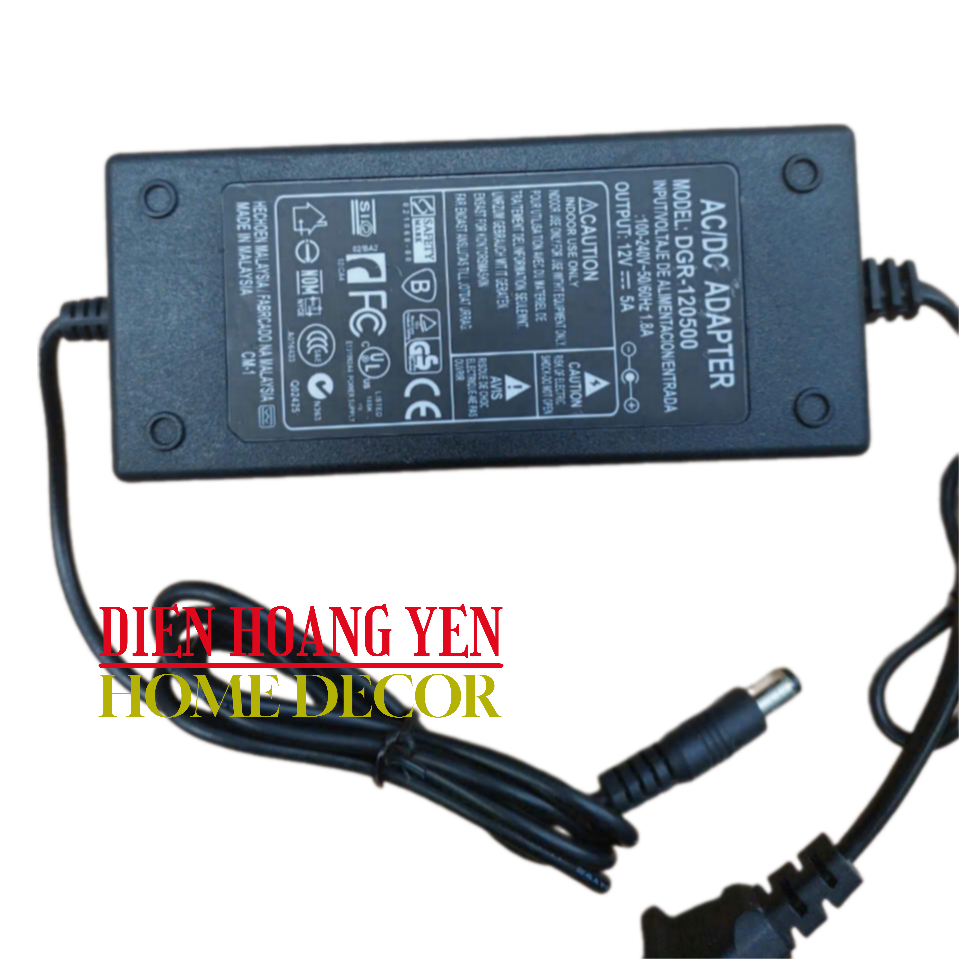 Power Adapter 12V - 5A - 60W Convenient and Versatile