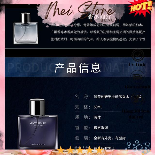 [GIẢM 5% ĐƠN 129K][HCM]Nước hoa nam Maycreate Gather Beauty Cologne Perfume For MEN 55ml