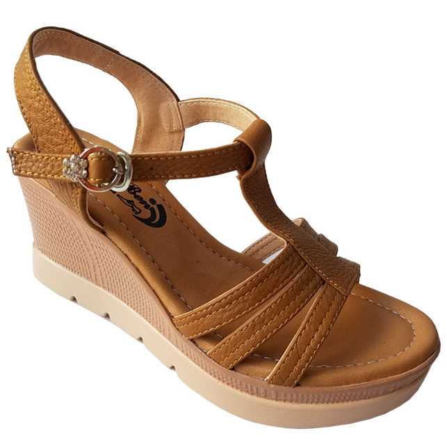 Giày Sandal Nữ Đế Xuồng Da Bò BIGBEN DS23