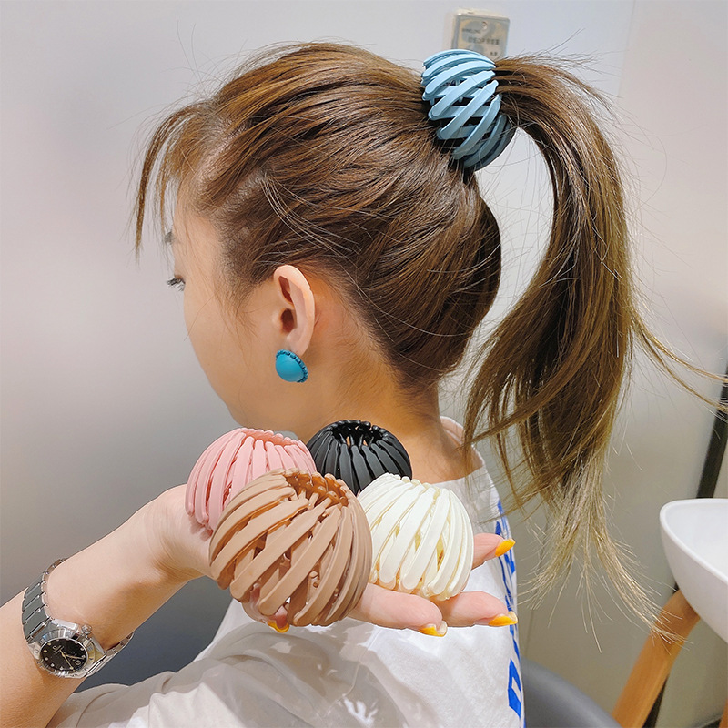 Búi Chụp Tóc Nhựa Co Giãn Đa Năng Nhiều Màu Phong Cách Hiện Đại- Búi Tóc Nhám