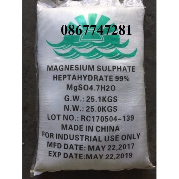 ✸Magie sulphate (mgso4.7h2o – magie sulphate 99) dùng trong nuôi trồng thuỷ sản Xuất xứ Trung Quốc 25kgbao♧