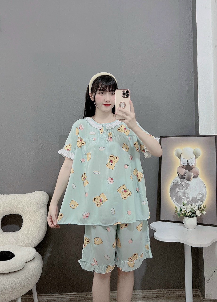 Super Cool Linen Maternity Set with Lotus Collar