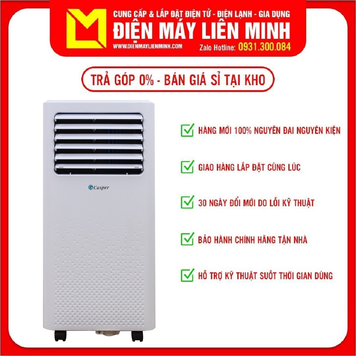 Máy lạnh di động Casper PC-09TL33 - Miễn phí vận chuyển HCM - Bảo Hành 3 Năm Model 2021 Gas R410a Làm lạnh nhanh mát lạnh dễ chịu Máy nén hiệu suất cao vận hành êm ái Máy Lạnh 1 chiều không Inverter
