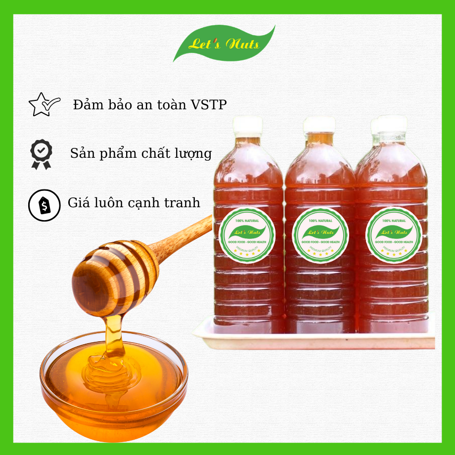 Mật ong hoa cà phê thượng hạng Let's Nuts chai 1 lít