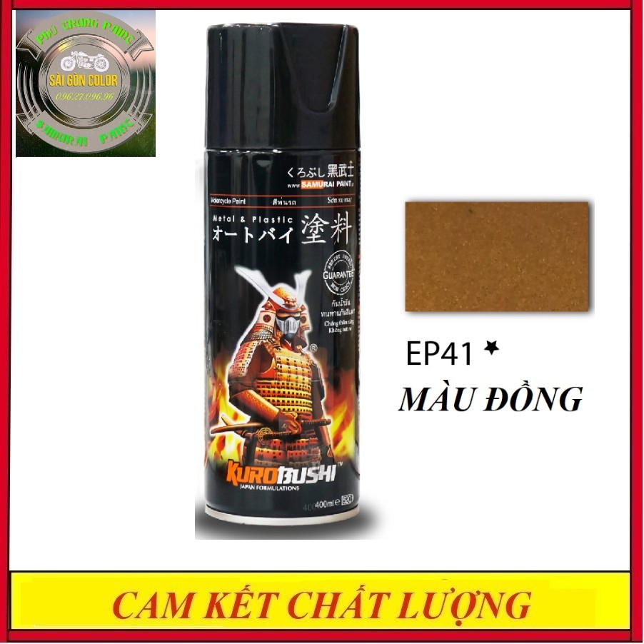 SƠN XỊT XE MÁY SAMURAI EP41 MÀU ĐỒNG DÙNG CHO ĐỘNG CƠ 400ML