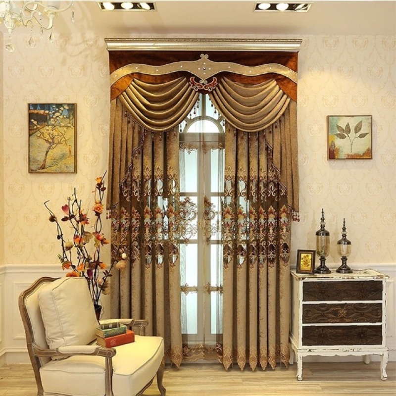 Rèm thêu tân cổ điển cao cấp - Hàng may sẵn giá siêu tốt , sản phẩm tốt, chất lượng cao, cam kết sản phẩm nhận được như hình