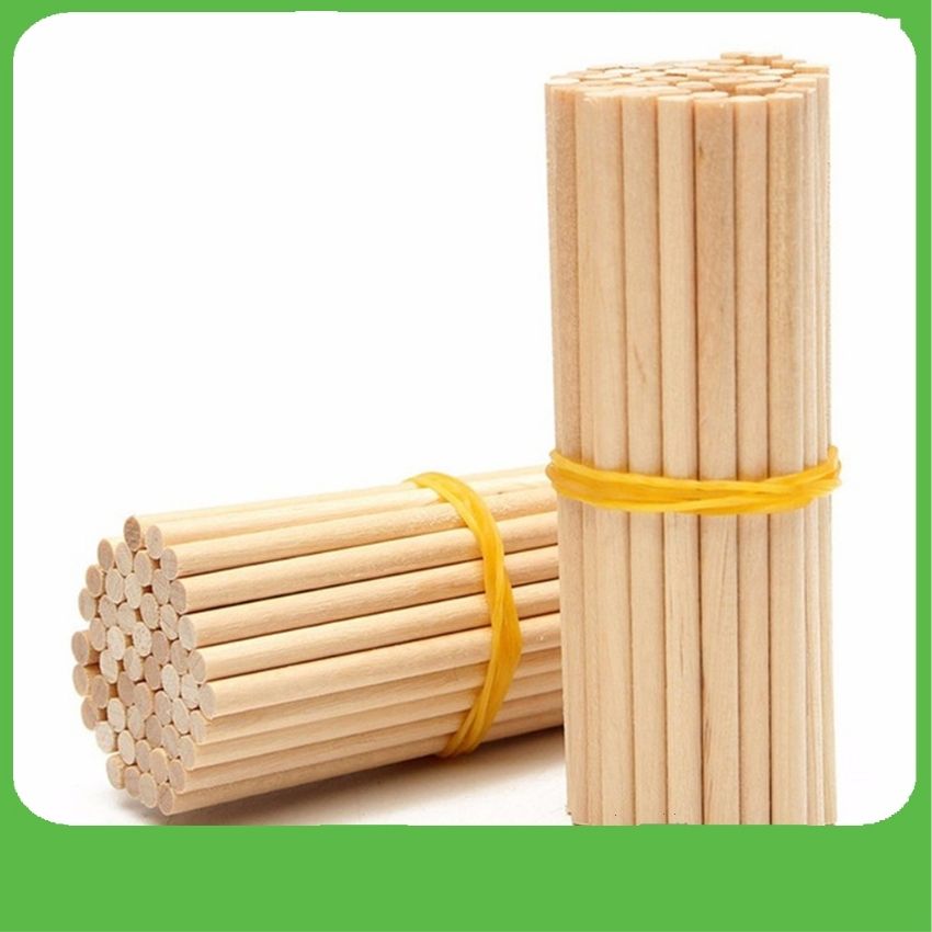 Que kem gỗ tròn [50 que ~ 200 que] que đè lưỡi làm đồ handmade, thủ công, que tính, đồ chơi