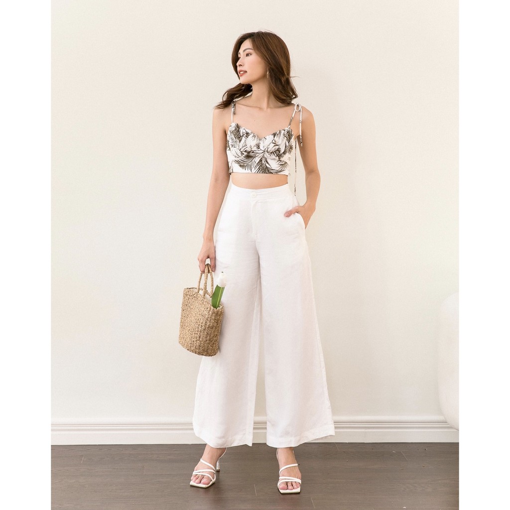 Quần MIEU culottes trơn dài HM12 (Trắng)