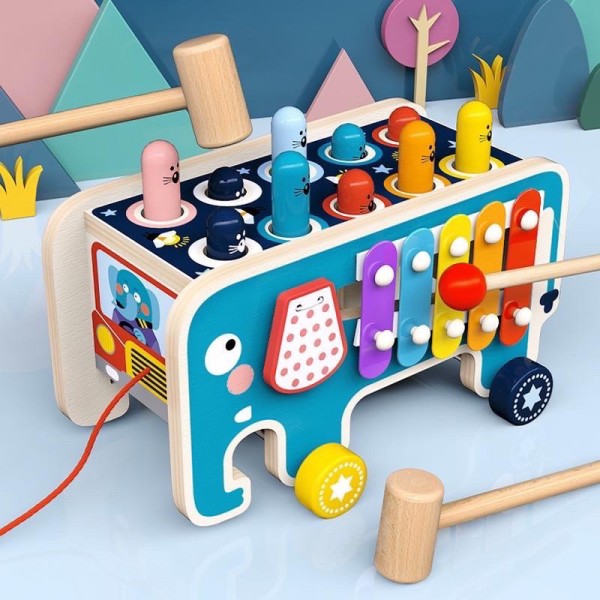 [HCM]Đồ chơi gỗ đồ chơi đập chuột kết hợp đàn cho bé - đồ chơi phát triển trí tuệ