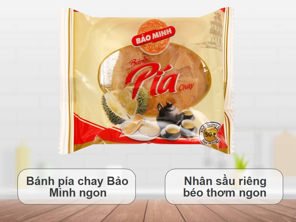 Bánh pía chay đậu xanh sầu riêng (300g)