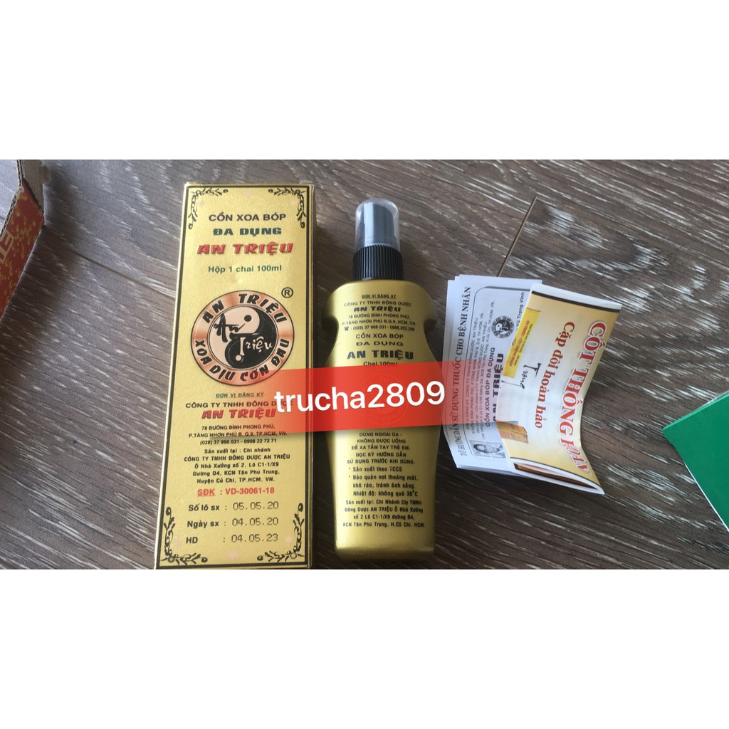 Cồn xoa bóp an triệu - xoa dịu đau lưng và nhức mỏi