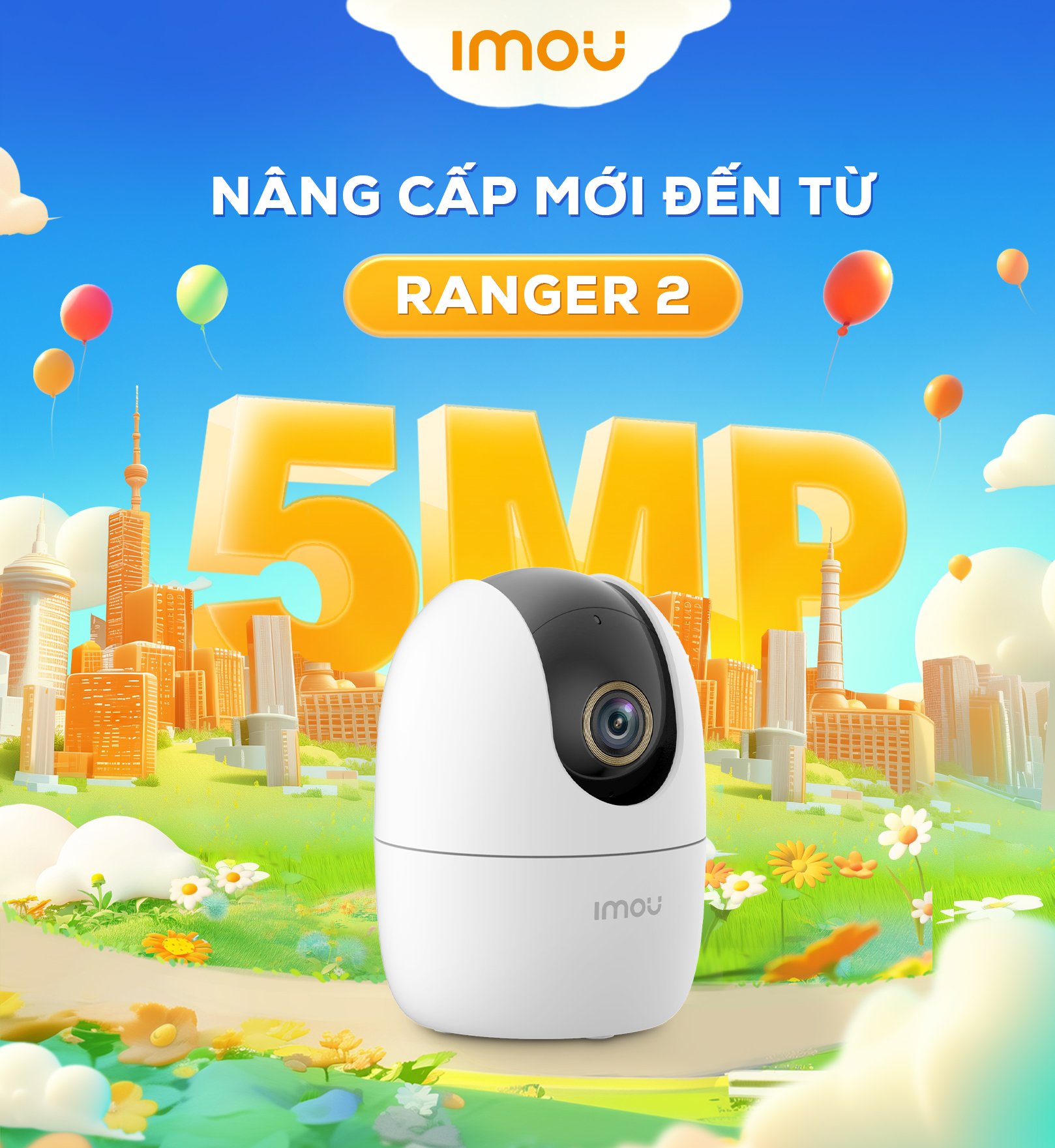 Camera Wifi 5MP 3K IMOU IPC-A52P Đàm Thoại 2 Chiều