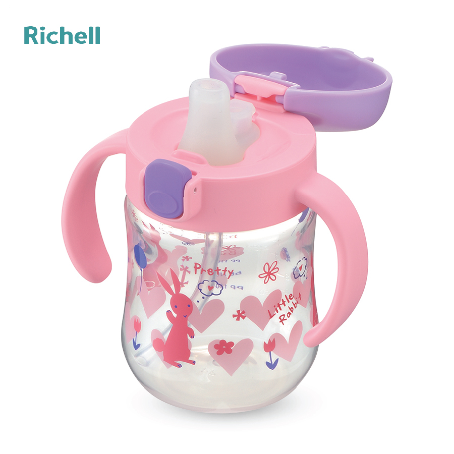 CỐC TẬP UỐNG 2IN1 T.L.I RICHELL (HỒNG)