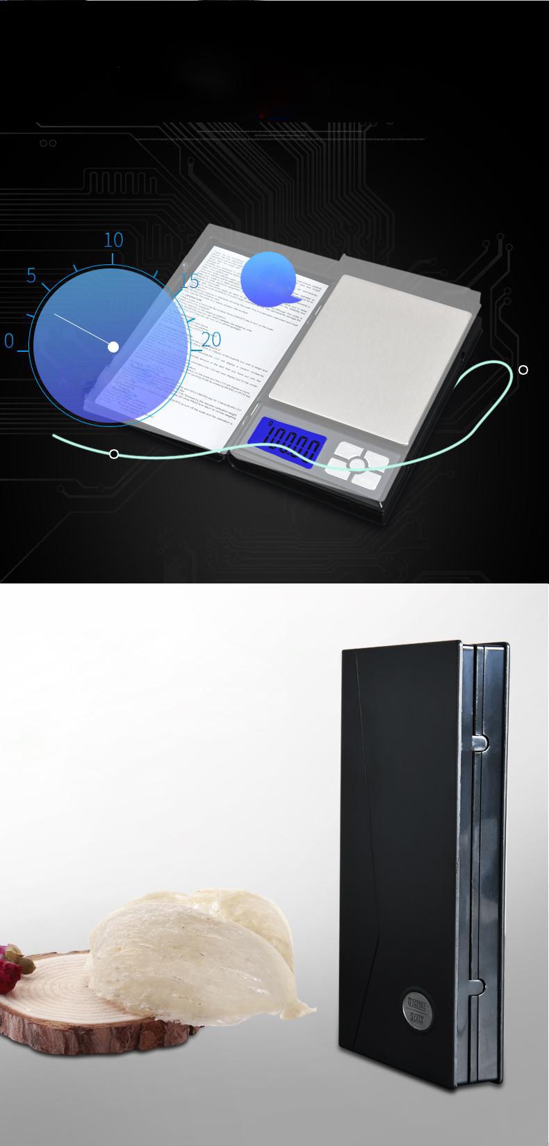 Cân điện tử nhà bếp 2000g/0.1g Notebook ( CÂN NGỤY TRANG, CHÍNH XÁC CAO )