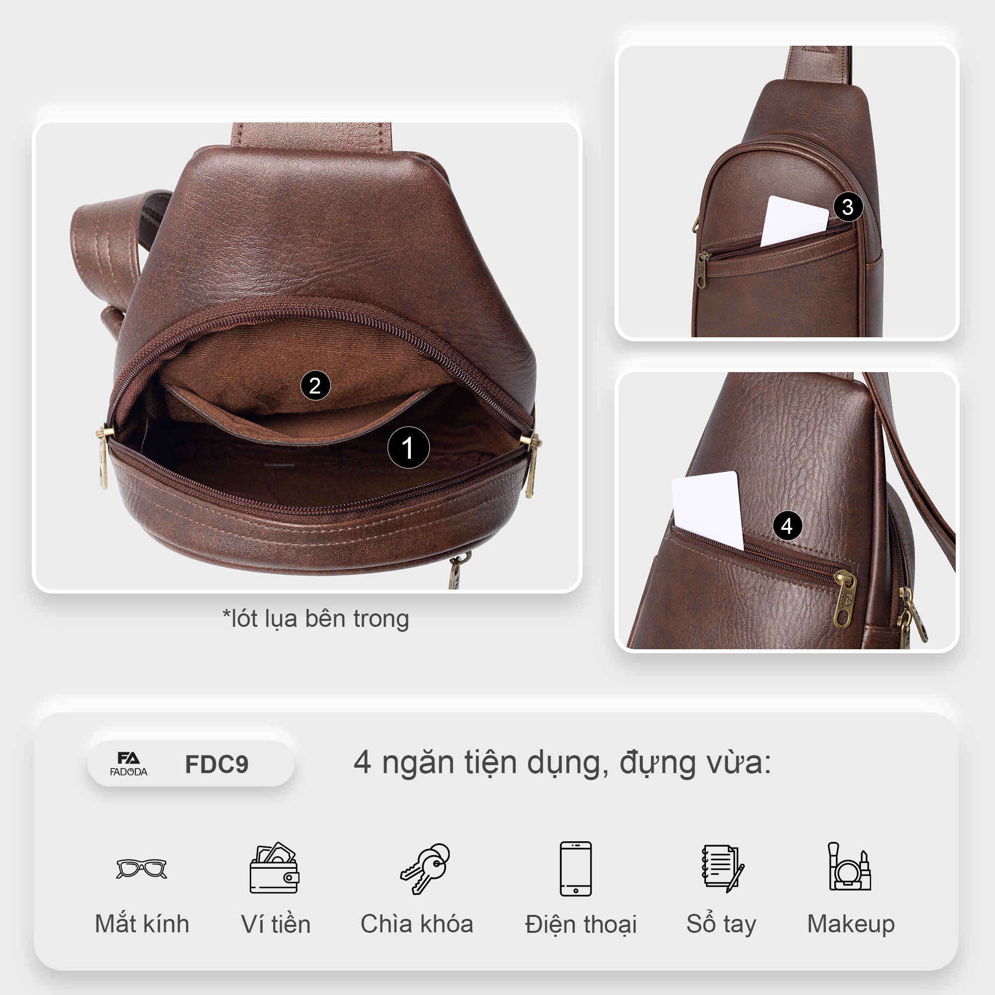 Túi bao tử đeo chéo FADODA FDC9