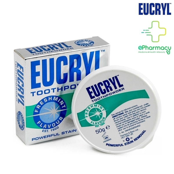 [HCM]Eucryl Làm Trắng Răng - Bột Tẩy Trắng Răng Eucryl Tooth Powder Freshmint hương bạc hà 50g