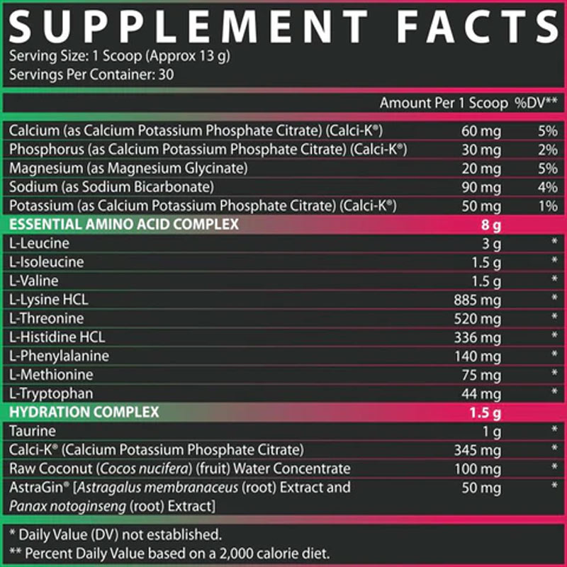 Tăng Sức Mạnh Phục Hồi Cơ Bắp Essential Amino Axit Nutrex EAA+ Hydration 30 Lần