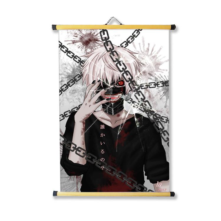 [HCM]Tranh Treo vải trang trí phòng 40x60cm hình Anime Tokyo Ghoul