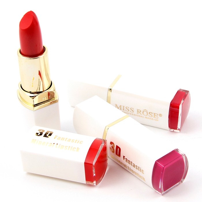 Son Thỏi Lì Miss Rose đỏ lên màu xinh tươi tắn