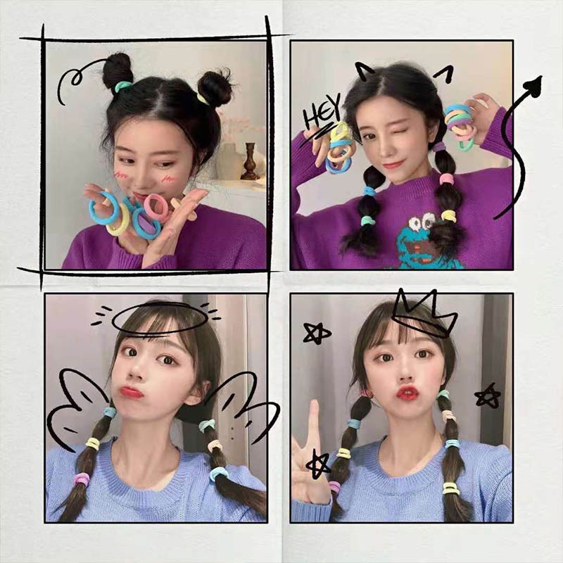 SET 20 CHUN BUỘC TÓC KÈM HỘP TRONG SUỐT - CHUN BUỘC TÓC