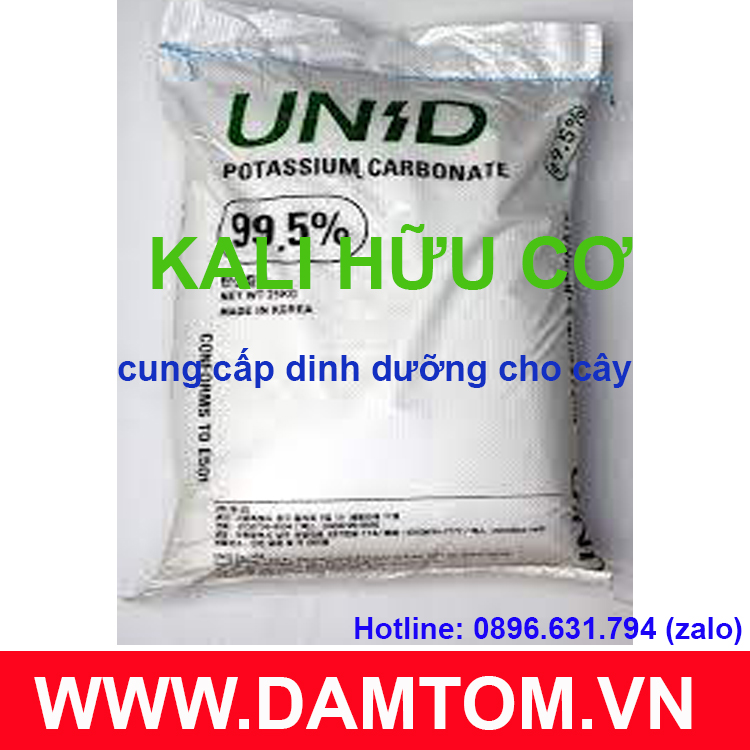 Phân bón Kali Cacbonat (K2CO3 - Kali hữu cơ) K2O = 68% - gói 1kg.