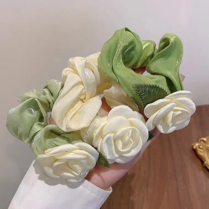 Chun Cột tóc vài hoa phong cách Hàn thanh lịch