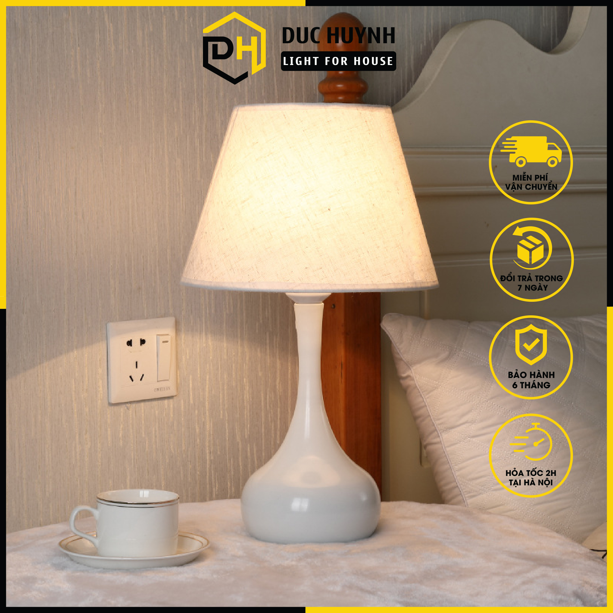 Đèn chao vải phong cách Bắc Âu cao cấp & sang trọng DN027