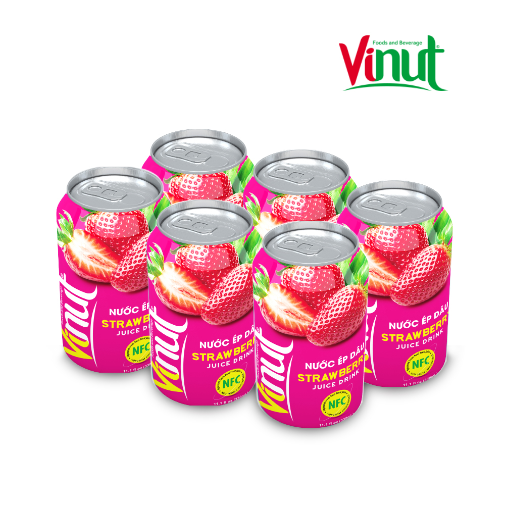 [LỐC 6 LON] Nước Ép Dâu Vinut 330ml