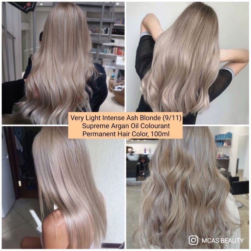 Thuốc Nhuộm Tóc Màu Vàng Rất Sáng Ánh Khói, Vàng Khói Sáng 9/1 Very Light Ash Blonde Hair Dye Cream