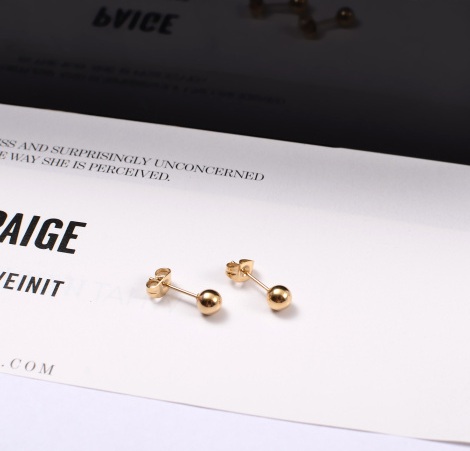 [FREESHIP + ÁP MÃ GIẢM SÂU ĐẾN 8%] Bông tai titan bi nụ màu vàng ( size bi 4mm/5mm) E2-312 - CAM KẾT KHÔNG GỈ KHÔNG BAY MÀU - BẢO HÀNH 12 THÁNG