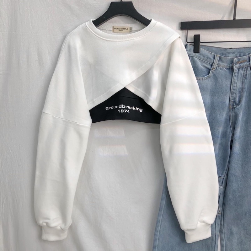 🔥set áo 2 món croptop đắp chéo 1974