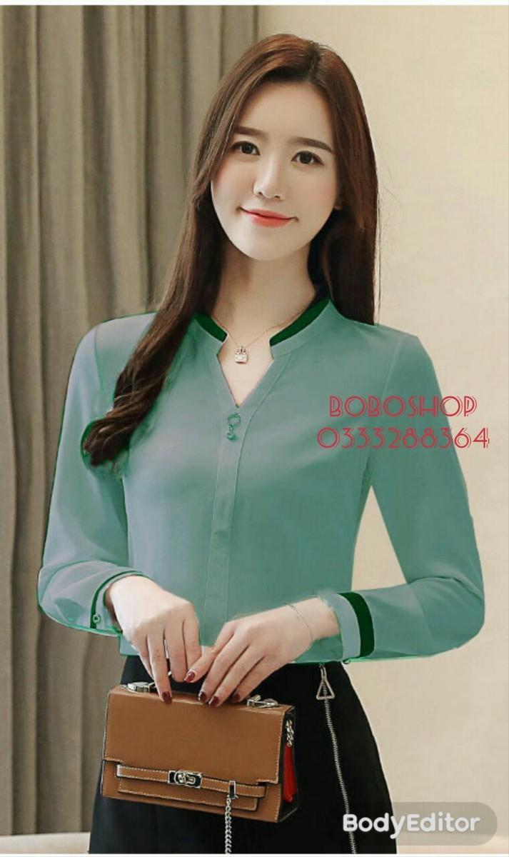 [HCM]ÁO CỔ TRỤ PHỐI VIỀN