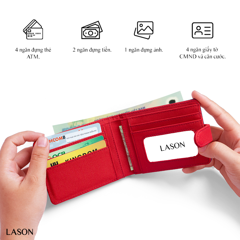 Ví DOLANTO BRAND® Button Wallet - Ngang