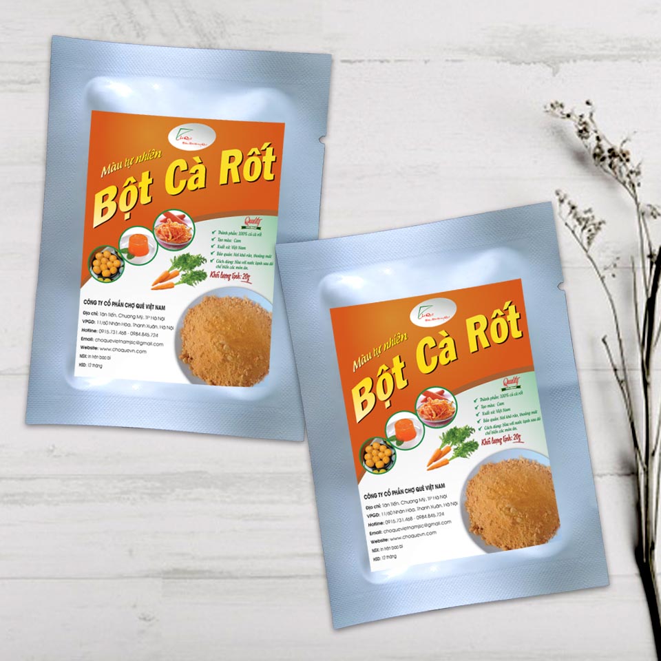 Bột Cà Rốt Nguyên Chất 20g Chợ Quê