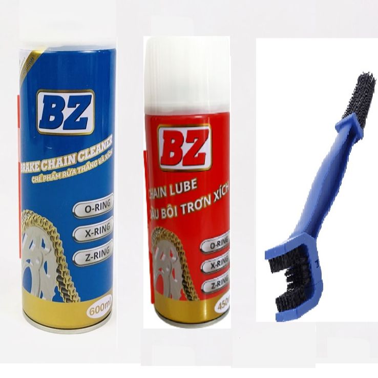 Combo vệ sinh sên bz + dưỡng sên bz + bàn chải 3d, trọn bộ dung dịch vệ sinh sên và xịt dưỡng sên bz
