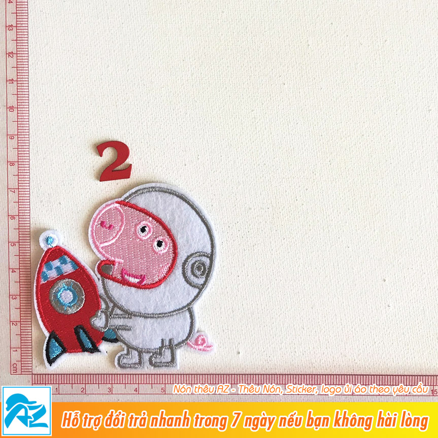 Sticker thêu ủi nhiệt hình heo peppa dễ thương - patches S504