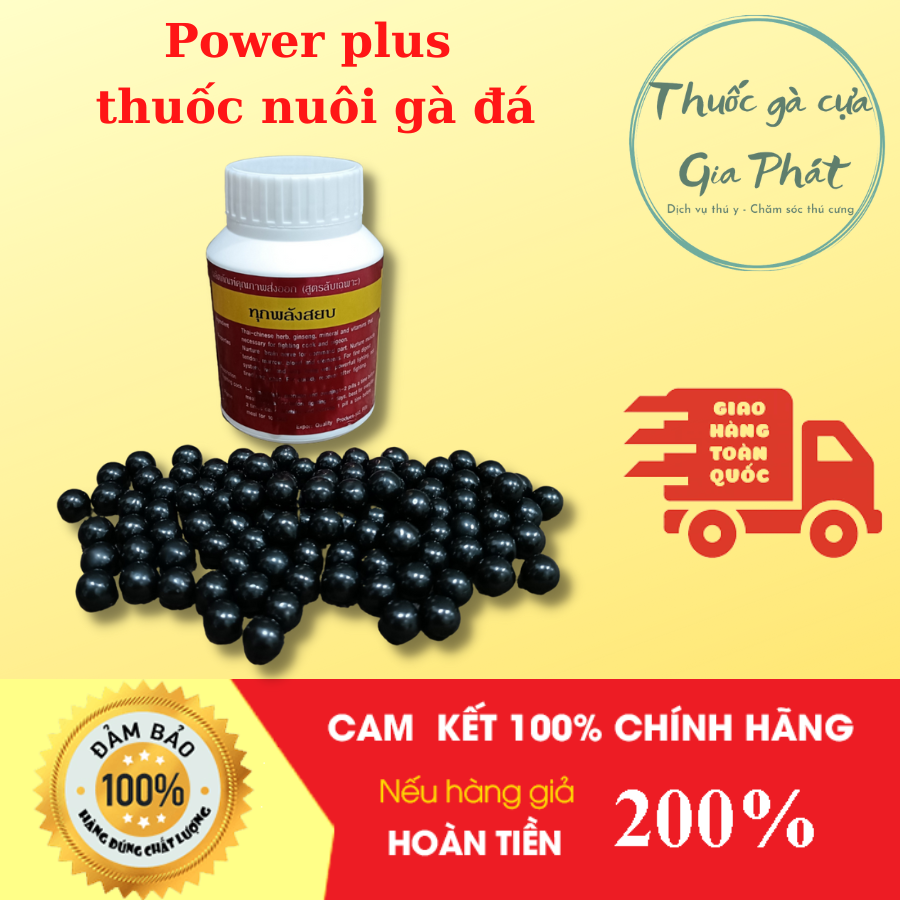 POWER PLUS (lọ 100 viên) Thuốc nuôi gà tơ , gà đá cao cấp Thái lan
